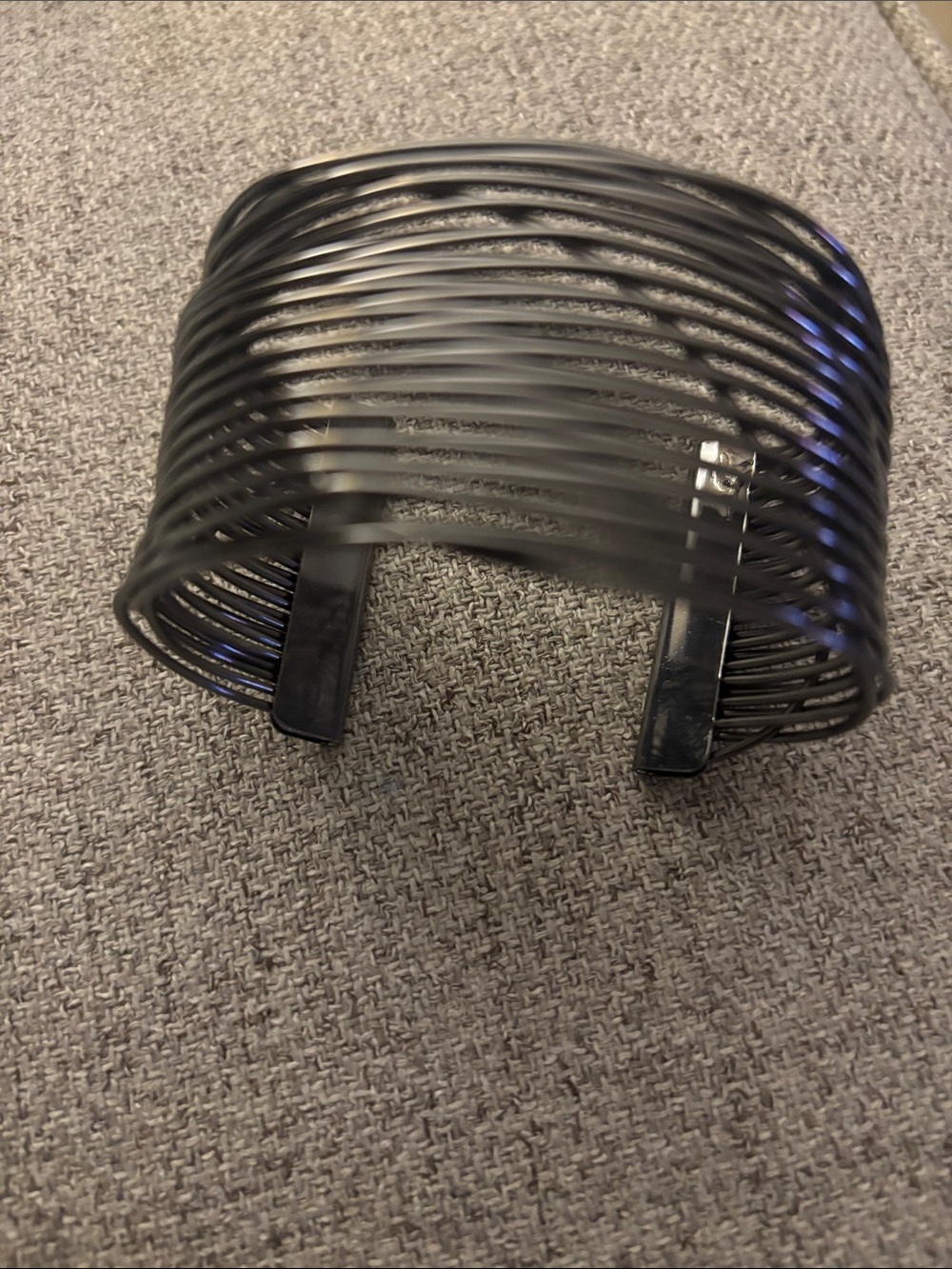 Modern Multi-Wire Black/Gunmetal Cuff Bracelet